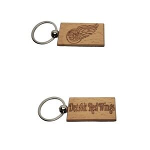 DETROIT‎ RED WINGS HOCKEY one custom wood keychain laser burned